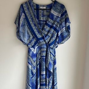 Parker blue print maxi dress